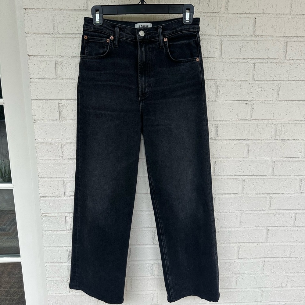 Agolde Ren Black Rinse Faded Denim Jeans size 26 - Picture 6 of 8